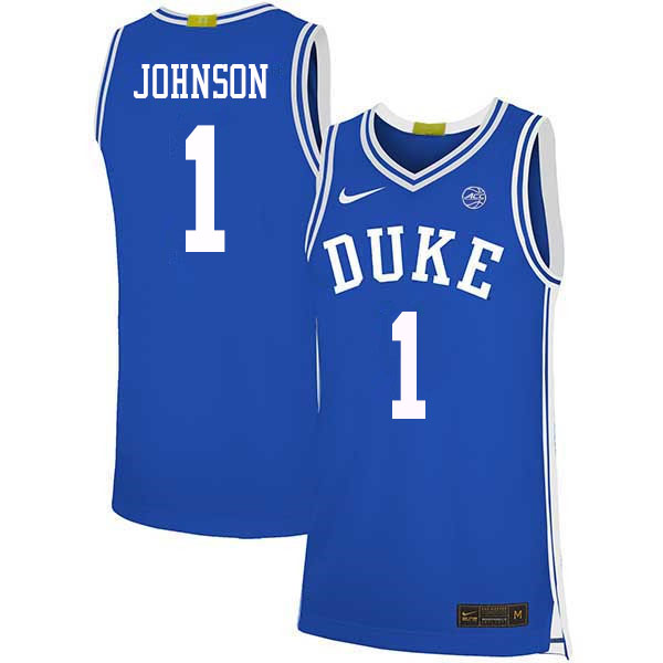 Men #1 Jalen Johnson Duke Blue Devils College Basketball Jerseys Sale-Blue